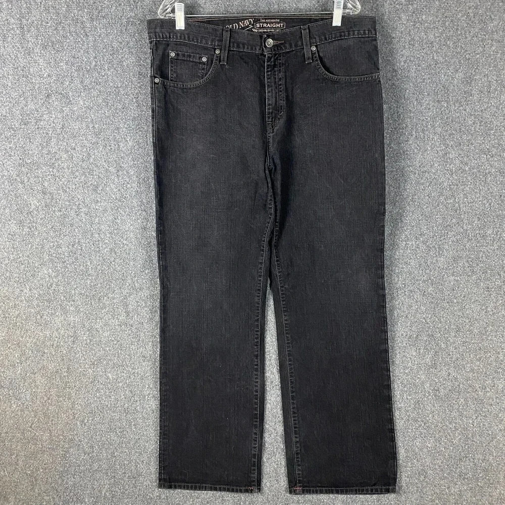 Old Navy Jeans Men's 36x30 Straight Leg Denim Charcoal‎ Gray 100% Cotton